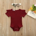 thumbnail image 4 of LNMQLPDBS Baby Girl Clothes Newborn Infant Romper Shorts Set 3pcs Floral Summer Outfits Cute Ruffle Sleeve Romper and Floral Shorts with Headband, 4 of 9