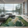 thumbnail image 2 of ODIKA Botanical Mid Print Monstera Forest Sunset Abstract Round Century for King Size Bedroom, Master Suite, Under Bed, Foldable Easy Care, 2 of 7