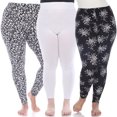 thumbnail image 1 of White Mark Leggings Imprimés Extensibles Doux pour Femmes Lot de 3, 1 of 2