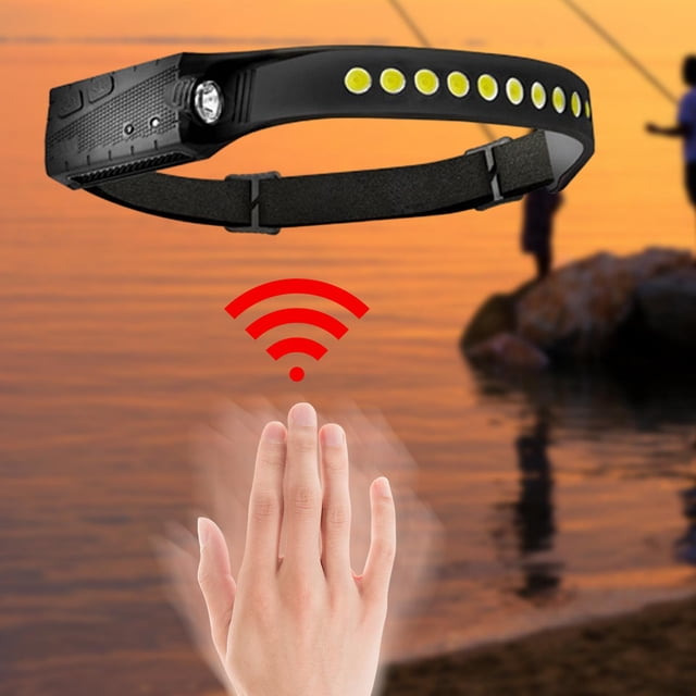 5 modos de iluminación Headlight Head Band Lamp para exteriores Negro 800mAh Cola Faro al aire libre