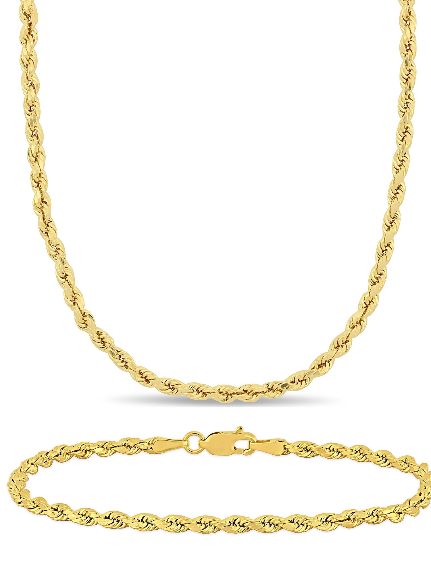 Miabella 14k Yellow Gold 3MM Rope Chain 
