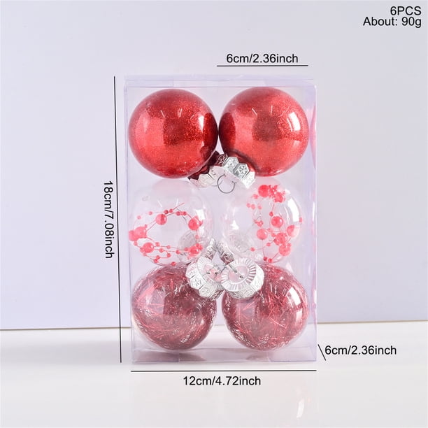 Puntoco 1 caja de bolas navideñas para árbol de Navidad, decoración para escaparates, centros comerciales, colgantes
