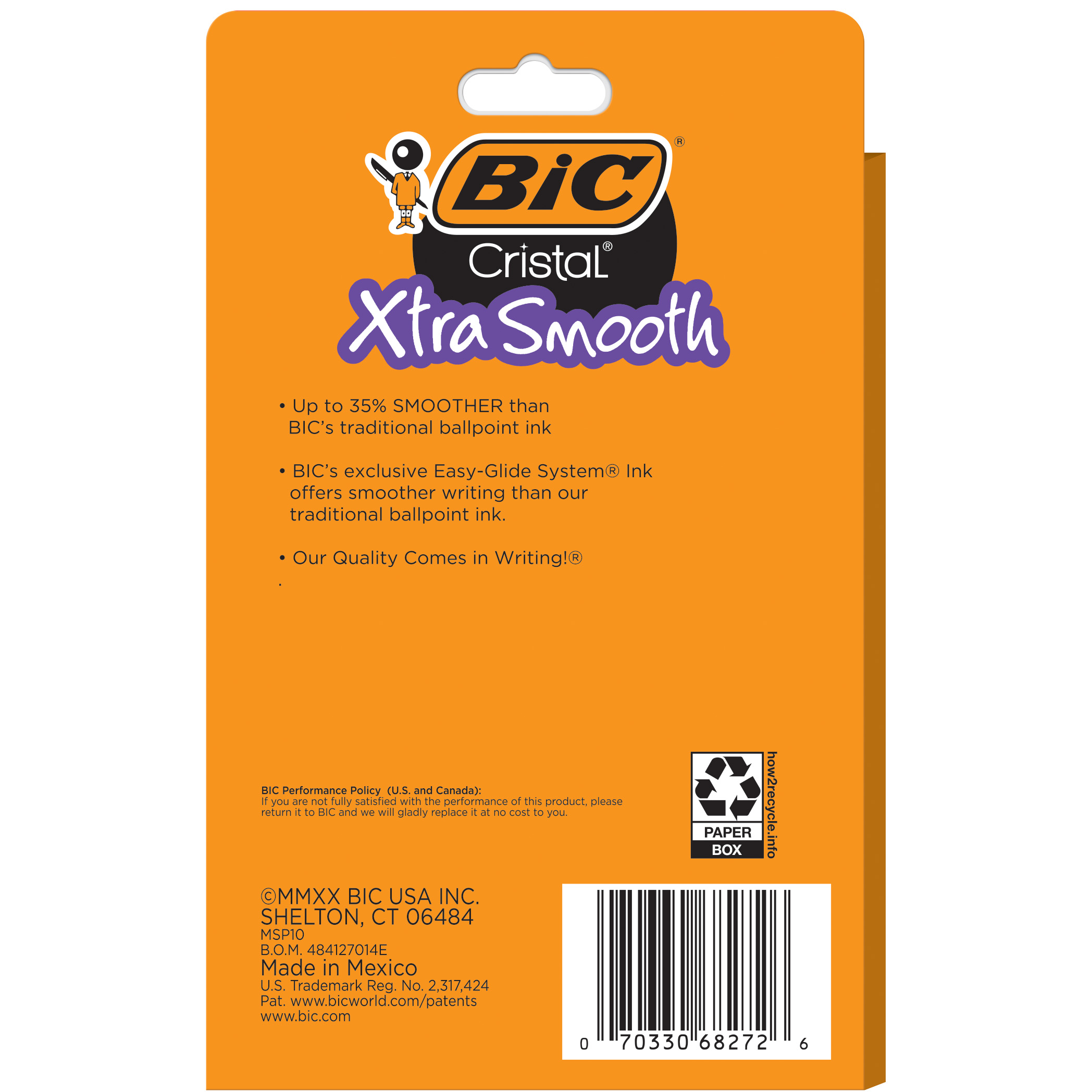 BIC Cristal Xtra Smooth Stic Ball Pens, 1.0 mm, Blue Ink, Pack of 10 - image 9 of 10