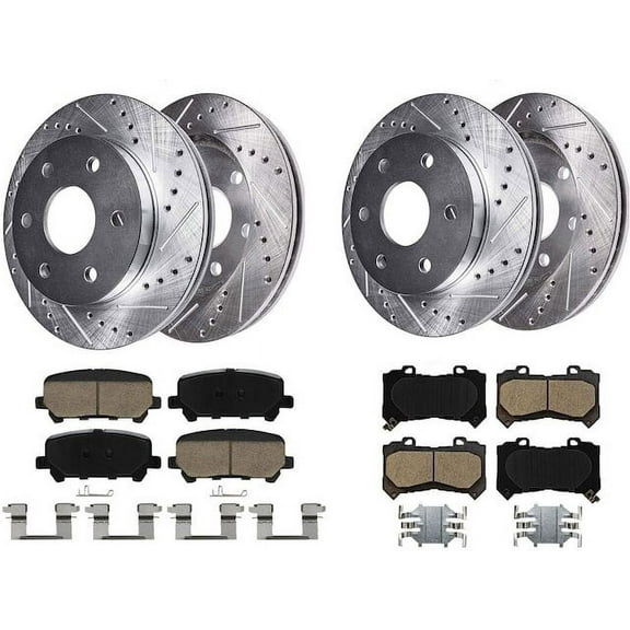Front and Rear Brake Pad and Rotor Kit - Compatible with 2015 - 2020 Chevy Colorado 2016 2017 2018 2019