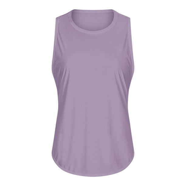 Camiseta de yoga de primavera y verano, blusa sin mangas para mujer, blusa de yoga holgada, transpirable y de secado rápido