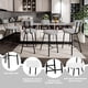 thumbnail image 4 of Set of 4 moderno forrado bar stools-counter height con round seat back y footrest para kitchen island dining room o pub (gris), 4 of 7