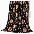 thumbnail image 2 of Elegant Salon Stationery Blush Pink Gold, Cozy Botanical Garden Scene, Warm Flannel Blanket for Sunroom and Reading Nook, Garden Lovers Graduation Gift, Artistic Home Decor, 2 of 9