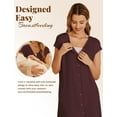thumbnail image 4 of Ekouaer Women's Maternity Short Sleeve Dresses Maternity Dress Sleepwear Pajama Pregnancy Nightgown, 4 of 7