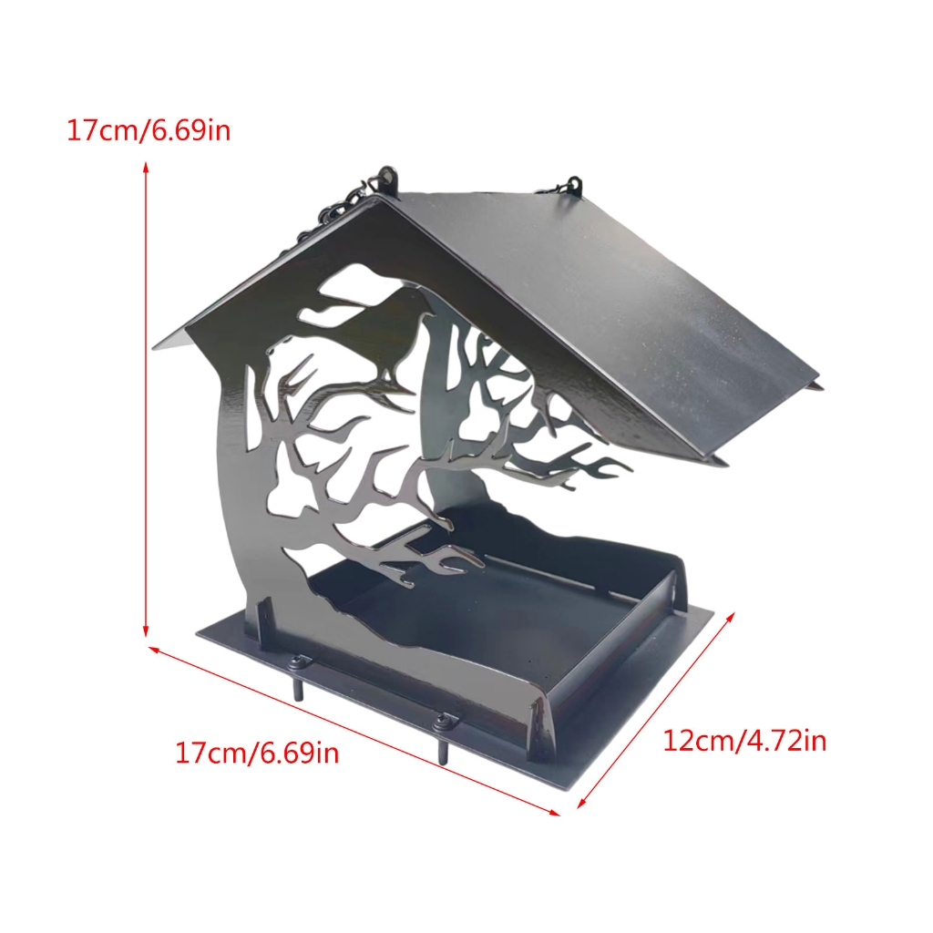 Aurgiarme Bird Feeders Birdwatching Large Capacity Bird Feeders Tray for Attracting Bird Iron Tray For Outdoor Garden