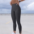 thumbnail image 4 of Womens Ribbed Yoga Leggings High Waisted Workout Pants for Women Solid Color Stretchy Joggers Bottom Legging, 4 of 7