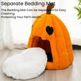thumbnail image 4 of Pumpkin Cat Bed, 2025 Cute Pumpkin Shape Cat Cave, Puppy House for Cats Small Dogs (Orange-red, L), 4 of 7