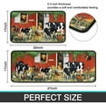 thumbnail image 5 of Farmhouse Rustic Cow Kitchen Rug 2 Pieces Set, Washable Non-Slip Kitchen Sink Rustic Decor Carpet, Home Water Absorb Microfiber Cushioned Kitchen Floor Standing Mats 17"x47"+17"x30", 5 of 6