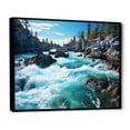 thumbnail image 2 of Designart "Rapids in Canadian Waters II" Landscapes Floater Framed Wall Art Living Room, 2 of 7