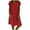 Wine Red, variant on Pntutb Women Summer Style V-Neck Print Dress Short Sleeve Ladies Dress