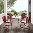 thumbnail image 3 of Crosley Furniture Ensemble de Salle à Manger d'Extérieur en Métal Tulipe 5 Pcs, Rouge Vif, 3 of 13