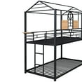 thumbnail image 6 of Twin Over Twin Metal Bunk Bed ,Metal Housebed With Slide,Three Colors Available.(Black with Black Slide), 6 of 9