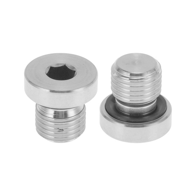 Accesorios de tubería de acero inoxidable 304 Unique Bargains M12x1.25 tapón hexagonal interno 43/64" Longitud 2 Pcs