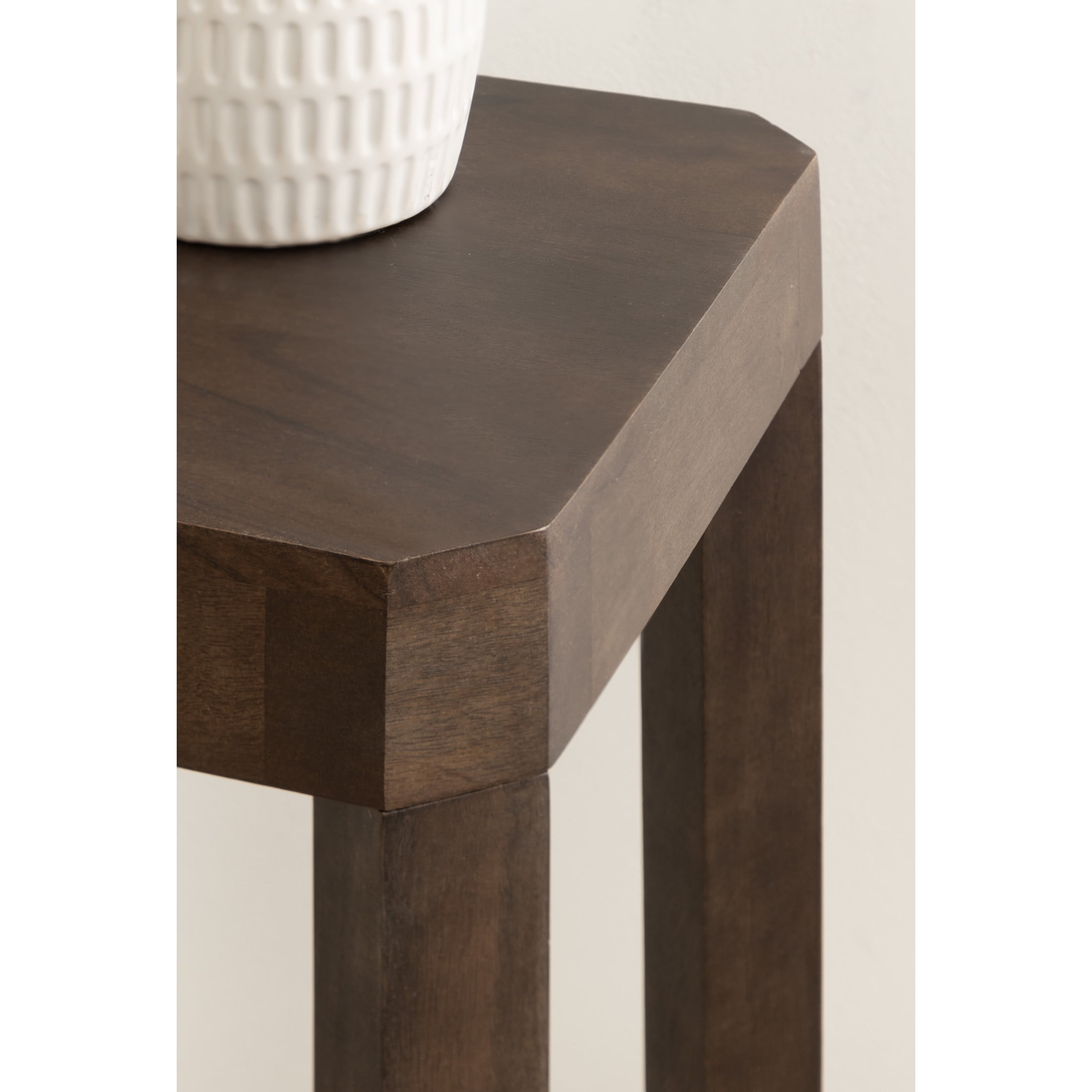 Kate and Laurel Talcott Modern Square Wood Drink Table, 12 x 12 x 28, Dark Brown, Transitional Decorative Two-Tier Pedestal Table for Use as Plant Stand Indoors or Living Room Decor Accent