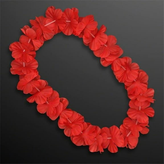 Hawaiian Flower Lei Necklace, Red
