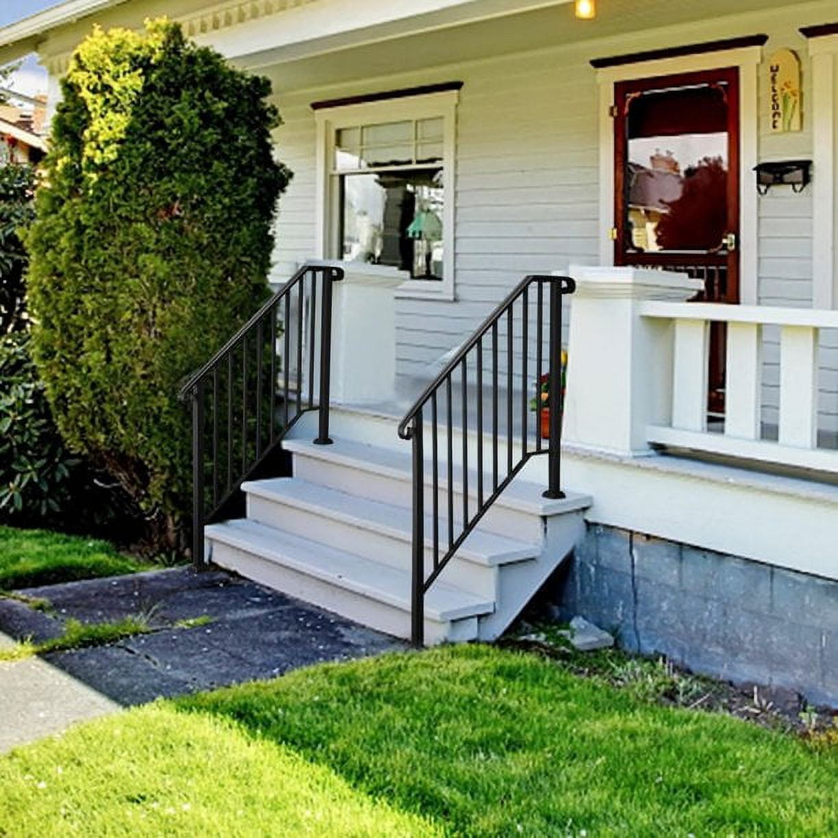 EasingRoom Handrail for Stairs Fits 4-Step Handrail for Outdoor Steps Stair Railing