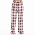 thumbnail image 3 of Aricy Flannel Fuzzy Pajama Pants Women Comfy Soft Fluffy Plush Plaid Pj Pants Drawstring High Waisted Wide Leg Lounge Pants, 3 of 3