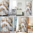 thumbnail image 6 of Ombre White Golden Black Marble Texture Fabric Shower Curtain Modern Art Washable Shower Curtains for Bathroom, Waterproof Bath Curtain with Hooks Home Decor 72x72in, 6 of 8