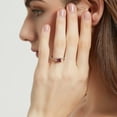 thumbnail image 5 of BERRICLE Sterling Silver 3-Stone Red Princess Cut Cubic Zirconia CZ Fashion Anniversary Ring for Women, Rhodium Plated 1.2 Carat Size 4, 5 of 9
