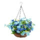 thumbnail image 3 of Cesta de flores de margaritas artificiales, cadena para maceta, colgador de plantas azul, 3 of 9