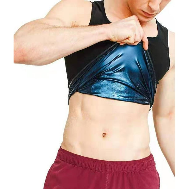 Chaleco moldeador de Sauna para hombre, ropa térmica para sudar, Control de barriga, camiseta sin mangas adelgazante, gimnasio, Fitness, entrenamiento, corsé con cremallera, camisa quemagrasa