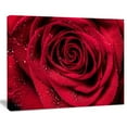 thumbnail image 1 of Design Art Red Rose Petals with Rain Droplets Floral Canvas Art Print, 1 of 2