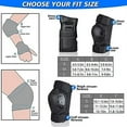 thumbnail image 3 of Knee Elbow Pads for Adult/Youth, Knee Elbow Wrist Guards 3 in 1 Protective Gear Set for Roller Skating, Skateboarding, Scooter, Rollerblading, Black M, 3 of 5