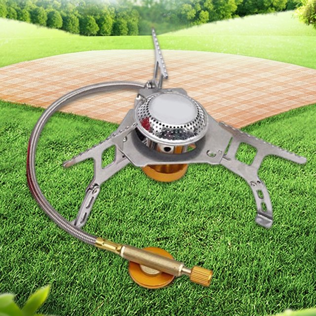 Estufa De Camping-Gas Estufa De Camping-Gas Estufa de gas para acampar plegable dividida 4000W Cabezal de estufa para exteriores con caja de almacenamiento