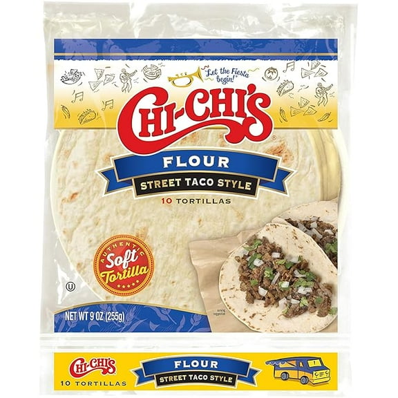 CHI-CHI'S Flour Tortillas, Tortilla Wrap, Street Taco Style, 12 oz Bag, (12 Tortillas)( Pack of 2 )