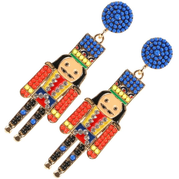 OATIPHO 1 Pair Small Earrings Red Alloy Fashion Accessory Women Daily Use