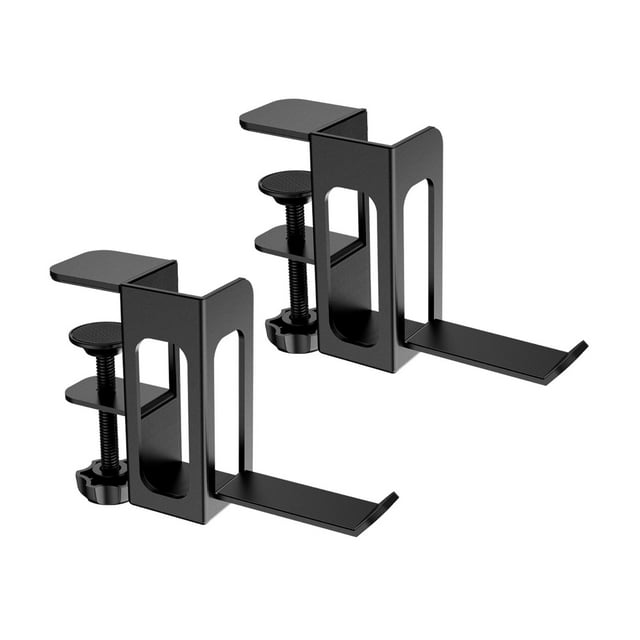 Soporte vertical para computadora portátil con abrazadera para escritorio, ergonómico, para el hogar y la oficina, sin taladro, soporte para computado negro