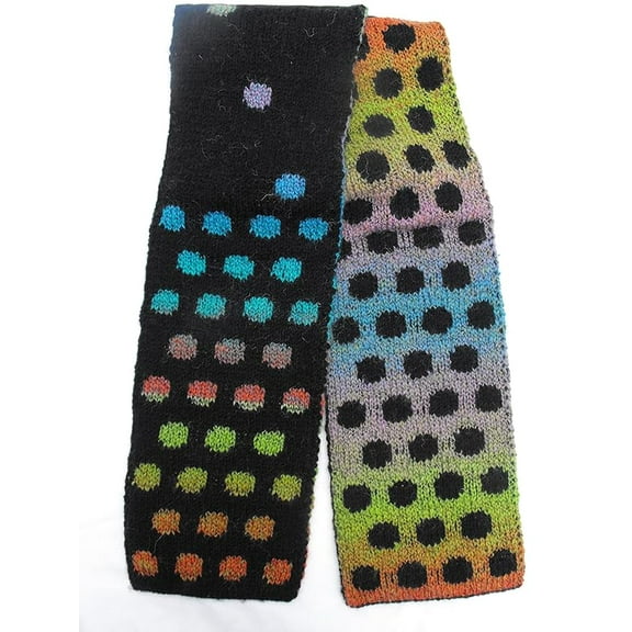 DISAPPEARING POLKA DOT KNIT SCARF - REVERSIBLE