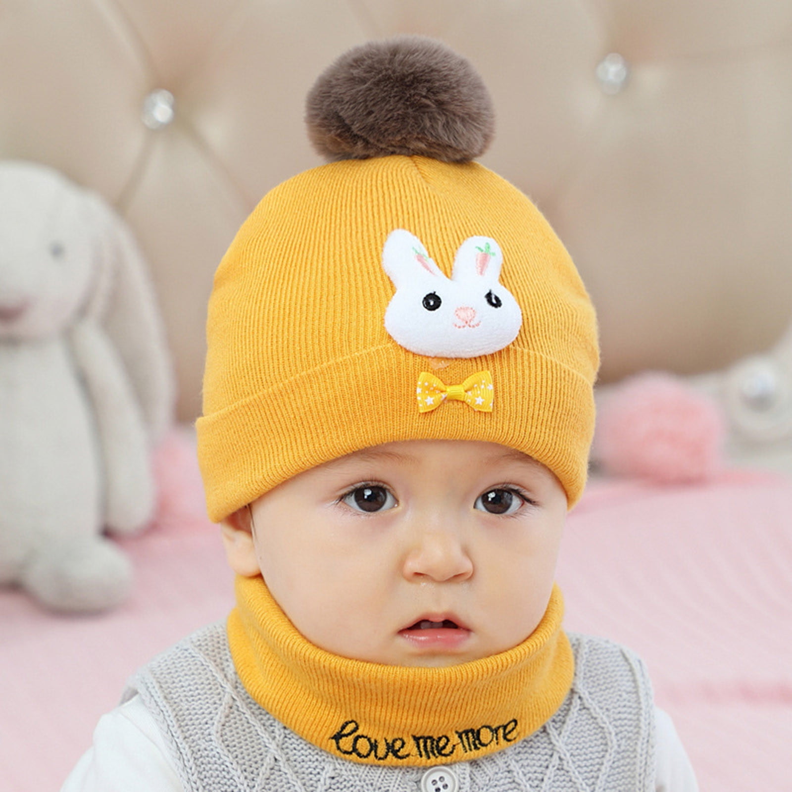 Fgnfyis Chapeau d'Hiver Bébé Garçon Fille Chapeau à Pompons Chaud