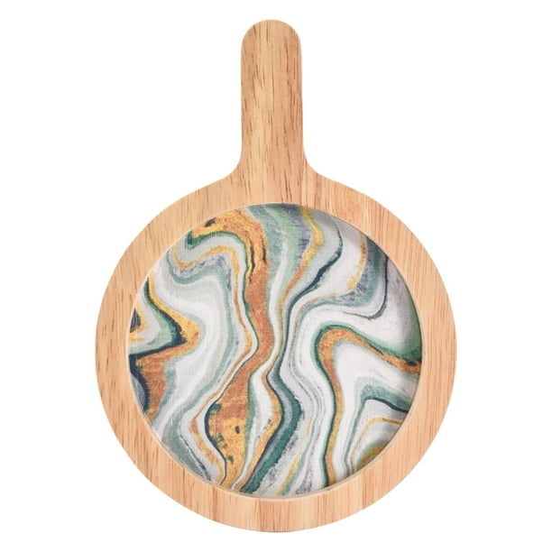Prosumer's Choice Tabla de Madera para Charcutería, Queso O Snacks Tabla de Servir de Madera Pequeña y Redonda con Asa: Mini Tablas Decorativas para Exhibición y Manualidades: Mini Bandejas de Queso