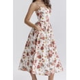 thumbnail image 3 of Women's Floral Print Spaghetti Strap Midi Dress Ruched Pocketed Zipper 95% polyester 5% elastane for Spring Summer, 3 of 21