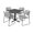 Grey / Grey, variant on Romig Pillar 48 in. Square X-Base Breakroom Table- Maple & 4 Zeng Stack Chairs- Black