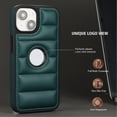 thumbnail image 2 of Allytech Business Case for iPhone 14, Premium Vegan PU Leather Luxury Elegant Slim Fit Shell, Logo Hollow View Shockproof Non-Slip Protective Cover for iPhone 14 - Green, 2 of 6