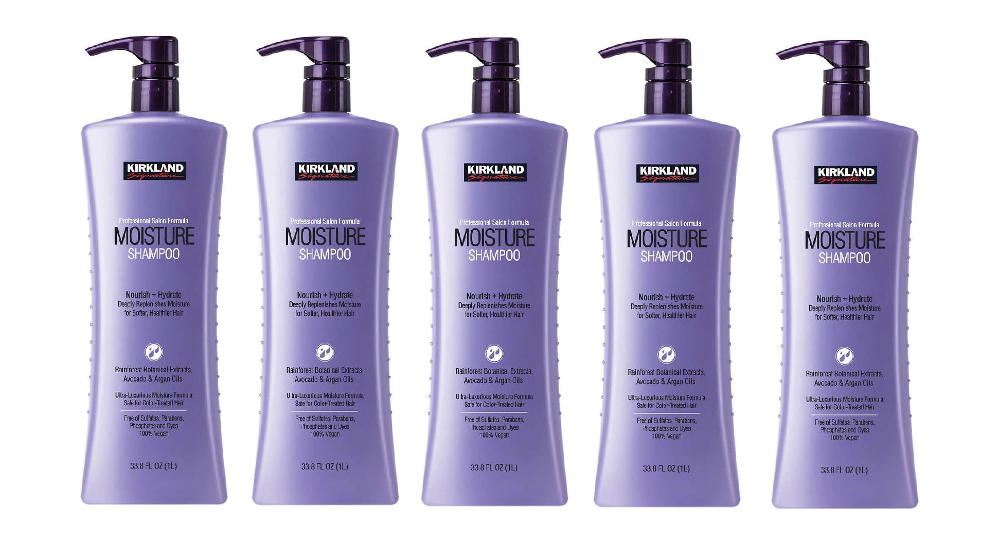 Kirkland Signature Moisture Shampoo, Nourish + Hydrate, 33.8 fl oz 5PK