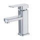thumbnail image 1 of Grifo de baño de arco bajo, cromado, de 90 grados, lavabo de acero inoxidable, grifo frío y caliente, grifo de un solo orificio para agua caliente y fría para el hogar, 1 of 4