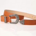 thumbnail image 6 of Women Leather Belts Ladies Vintage Western Design Waist Belt for Pants Jeans Dresses,108cm,Orange, 6 of 6