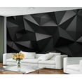 thumbnail image 3 of 3D Black Geometric Wall Mural, Triangle Geometric Murals For Living Room, Classic Black Large Wall Murals, Solid Geometry Hd Photo 197"W x 118"H (Not Peel and Stick), 3 of 6