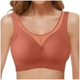 thumbnail image 2 of Women's Bra Front Side Buckle Lace Edge Without Steel Ring Movement Seamless Yoga Cotton Bra Red XL, 2 of 5