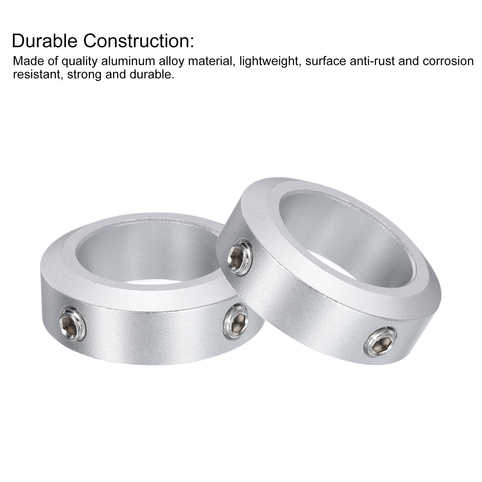 10 Packs Set Screw Collars 25mm Bore, Aluminum Shaft Collars, 38mm OD and 12mm Thickness, Set Screw Clamp Collar