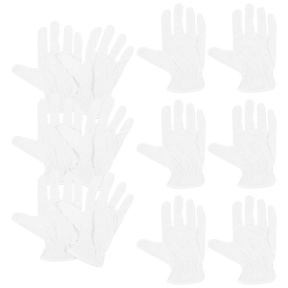 WEUVEB 6Pairs White Dust Free Gloves for Jewelry Silver Inspection and Coin Handling