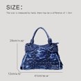 thumbnail image 4 of Bolsos de mano de tela vaquera de gran capacidad para mujer, bolso de mano de diseñador de lujo, bolso de hombro con remaches de mosaico y diamantes de imitación, novedad de 2024, 4 of 5