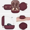 thumbnail image 4 of For Galaxy Buds Live/Buds Pro Cute Silicone Case Cover with Pompom Keychain (Wine Red), 4 of 6